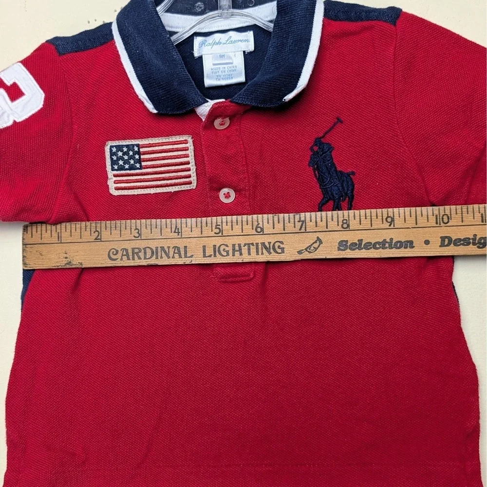 Ralph Lauren Polo Big Pony USA Flag Patch‎ Baby Size 9 Months